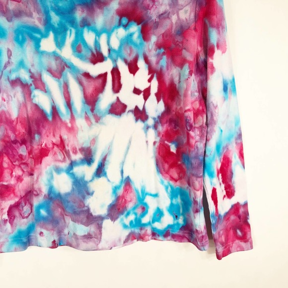 Unicorn Farm Kim Rogers Medium MP‎ Top Turtleneck Tie Dye Handmade Pink Blue 451 - Picture 9 of 10